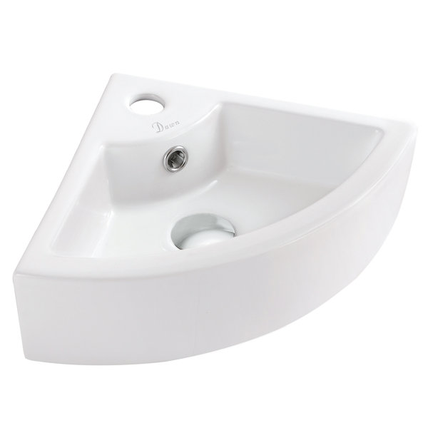 Dawn USA White Ceramic Corner Bathroom Sink with Overflow & Reviews Wayfair